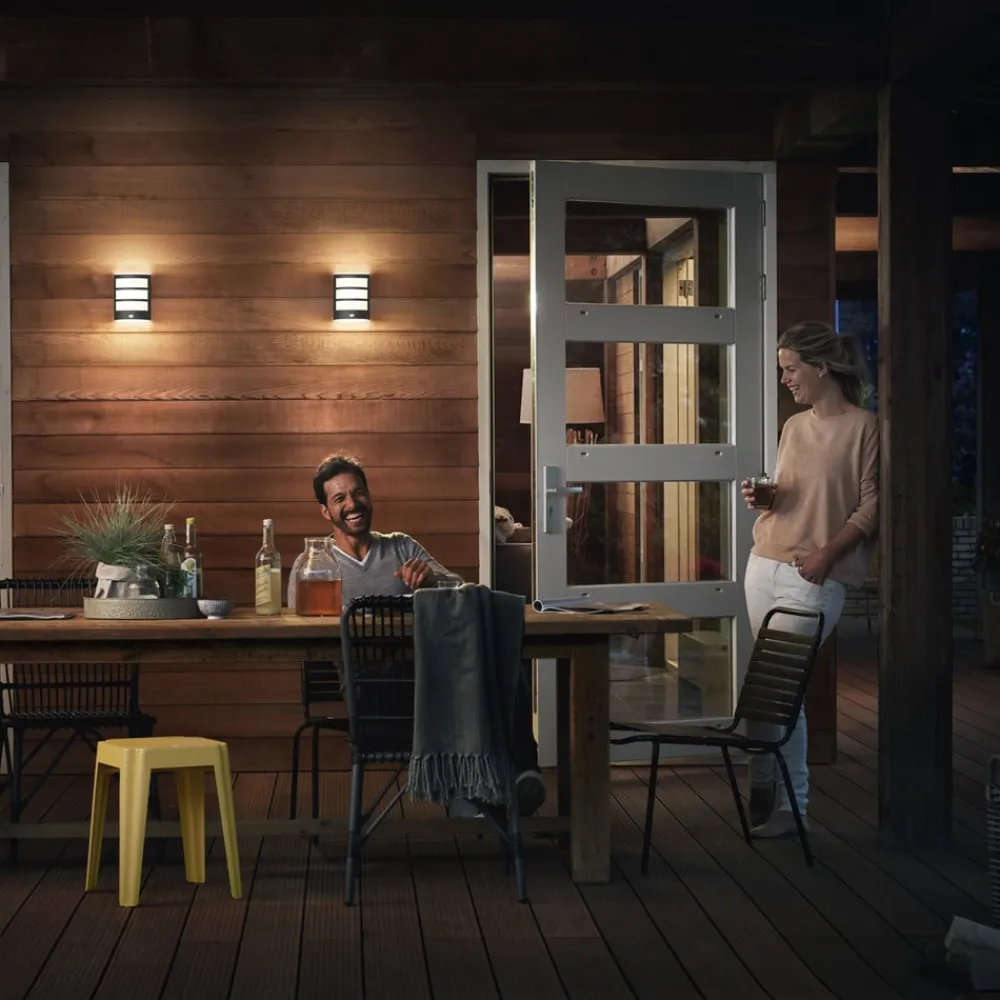 Væglampe Med Sensor ^ Philips Python udendørslampe antracit 2.700K sensor