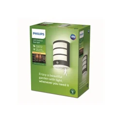 Væglampe Med Sensor ^ Philips Python udendørslampe antracit 2.700K sensor