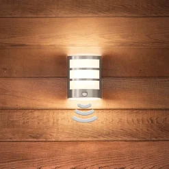 Væglampe Med Sensor ^ Philips Python udendørs LED-væglampe med sensor, stål