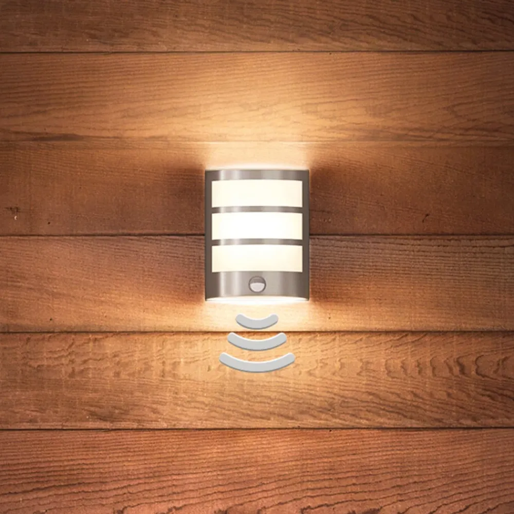 Væglampe Med Sensor ^ Philips Python udendørs LED-væglampe med sensor, stål