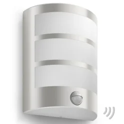 Væglampe Med Sensor ^ Philips Python udendørs LED-væglampe med sensor, stål