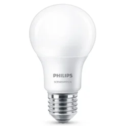 Philips Dæmpbar Led-Pære|Led Pærer > SceneSwitch E27 8W LED-pære 2.700K mat