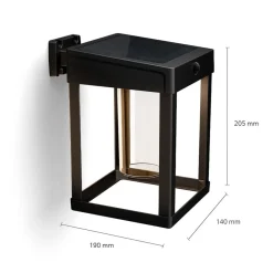 Solcelle Lampe Med Sensor|Væglampe Med Sensor ^ Philips solcelle-sensorlampe Camill sort/klar 14 x 14 cm