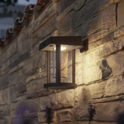 Solcelle Lampe Med Sensor|Væglampe Med Sensor ^ Philips solcelle-væglampe Camill, sort/klar, Ø 14 cm