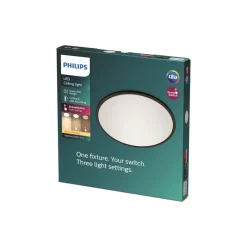 Philips Arbejdsrum/Kontor|Loftlamper > SuperSlim loftlampe 2.700K Ø42cm sort