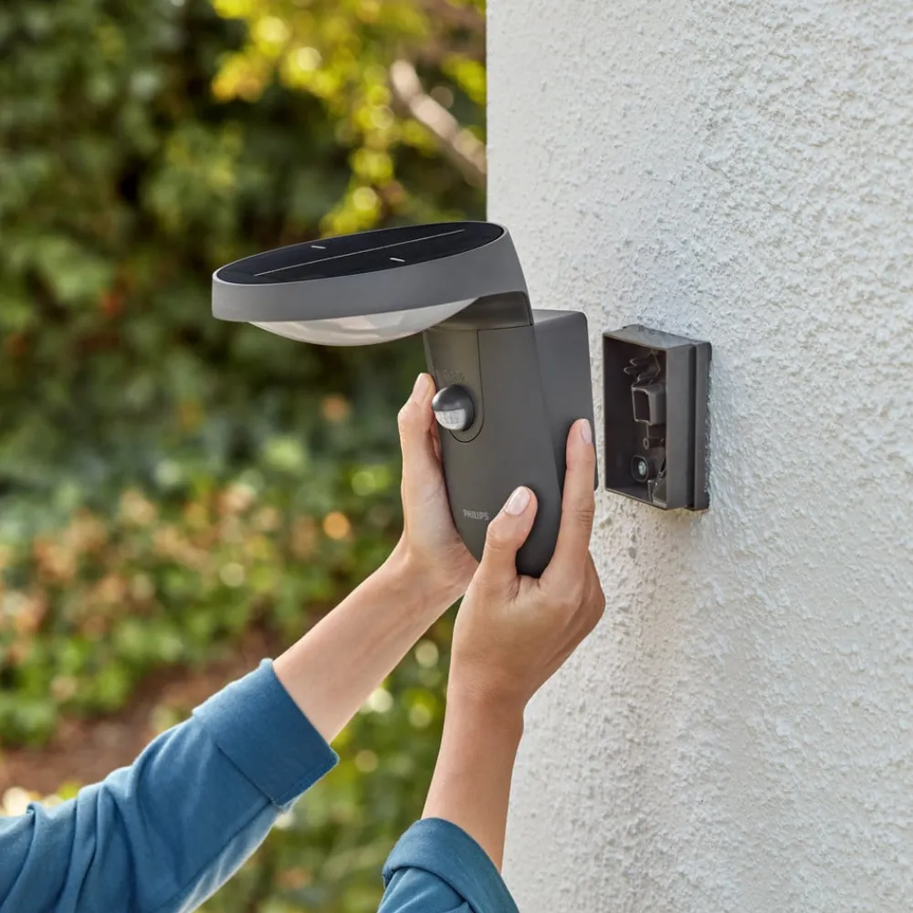 Solcelle Lampe Med Sensor|Væglampe Med Sensor ^ Philips Tyla A-Label væglampe, solcelle, sensor