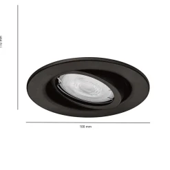 Terrassebelysning|Udendørs Loftlamper ^ Philips udendørs indbygningslampe Fresco, sort, stål, GU10
