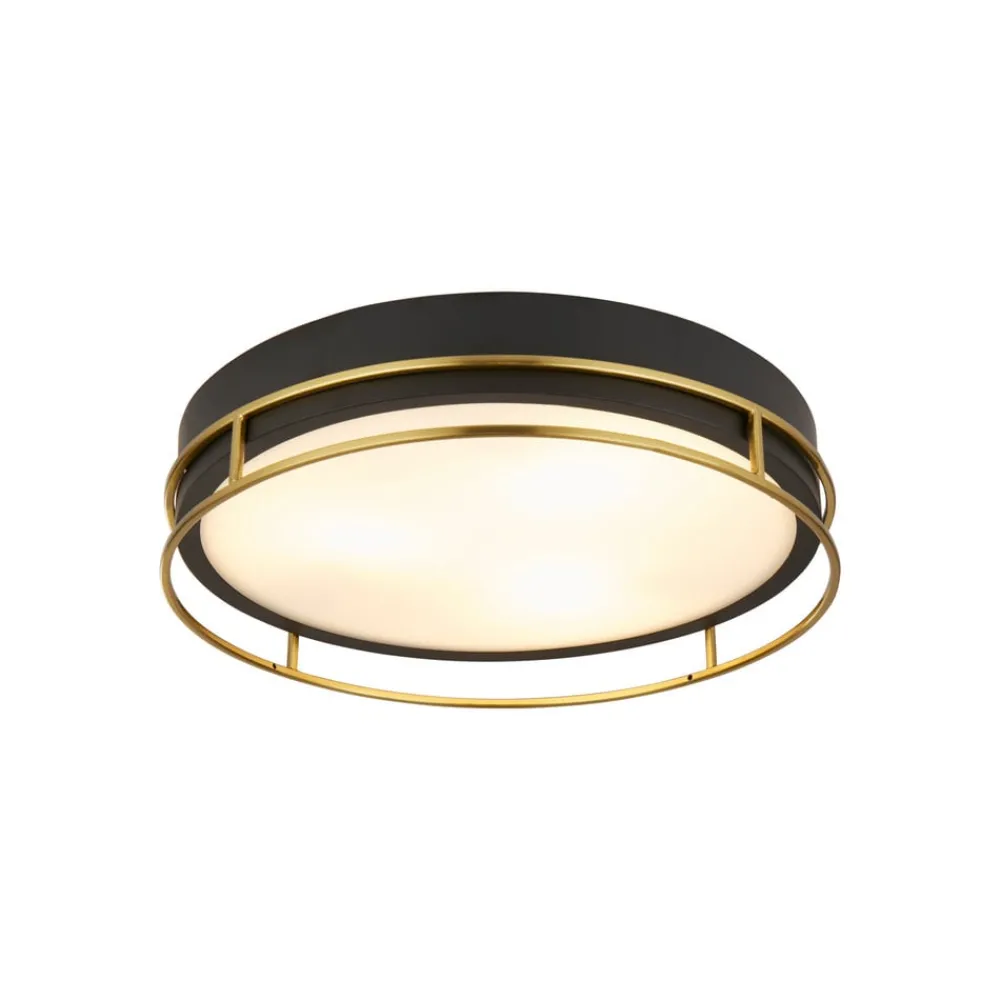Searchlight Loftlamper > Phoenix loftslampe, Ø 40 cm, sort/messing, IP44