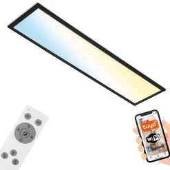 Arbejdsrum/Kontor|Loftlamper ^ Briloner Piatto S WiFi LED-loftlampe Bluetooth CCT fjernb.