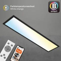 Arbejdsrum/Kontor|Loftlamper ^ Briloner Piatto S WiFi LED-loftlampe Bluetooth CCT fjernb.