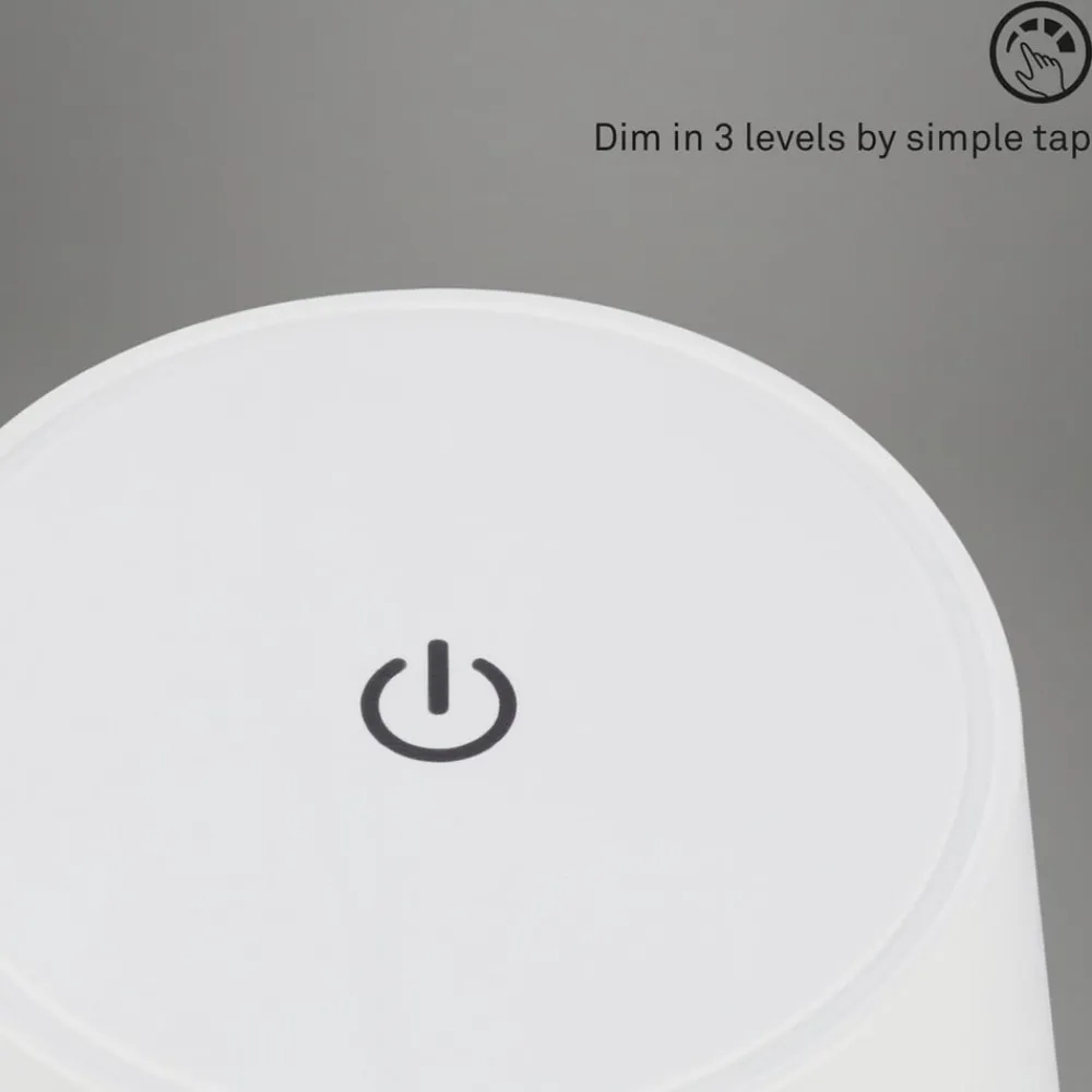 Briloner Dekorationsbelysning|Terrassebelysning > Piha LED-bordlampe med genopladeligt batteri, hvid