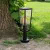 Sokkellamper ^ LUTEC Pine sokkellampe af aluminium og glas, IP44