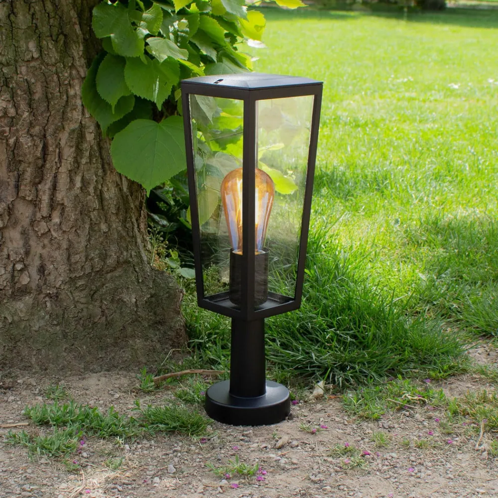 Sokkellamper ^ LUTEC Pine sokkellampe af aluminium og glas, IP44