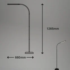 Briloner Arbejdsrum/Kontor|Gulvlamper > Pivaz LED-gulvlampe justerbar berøringsdæmper sort