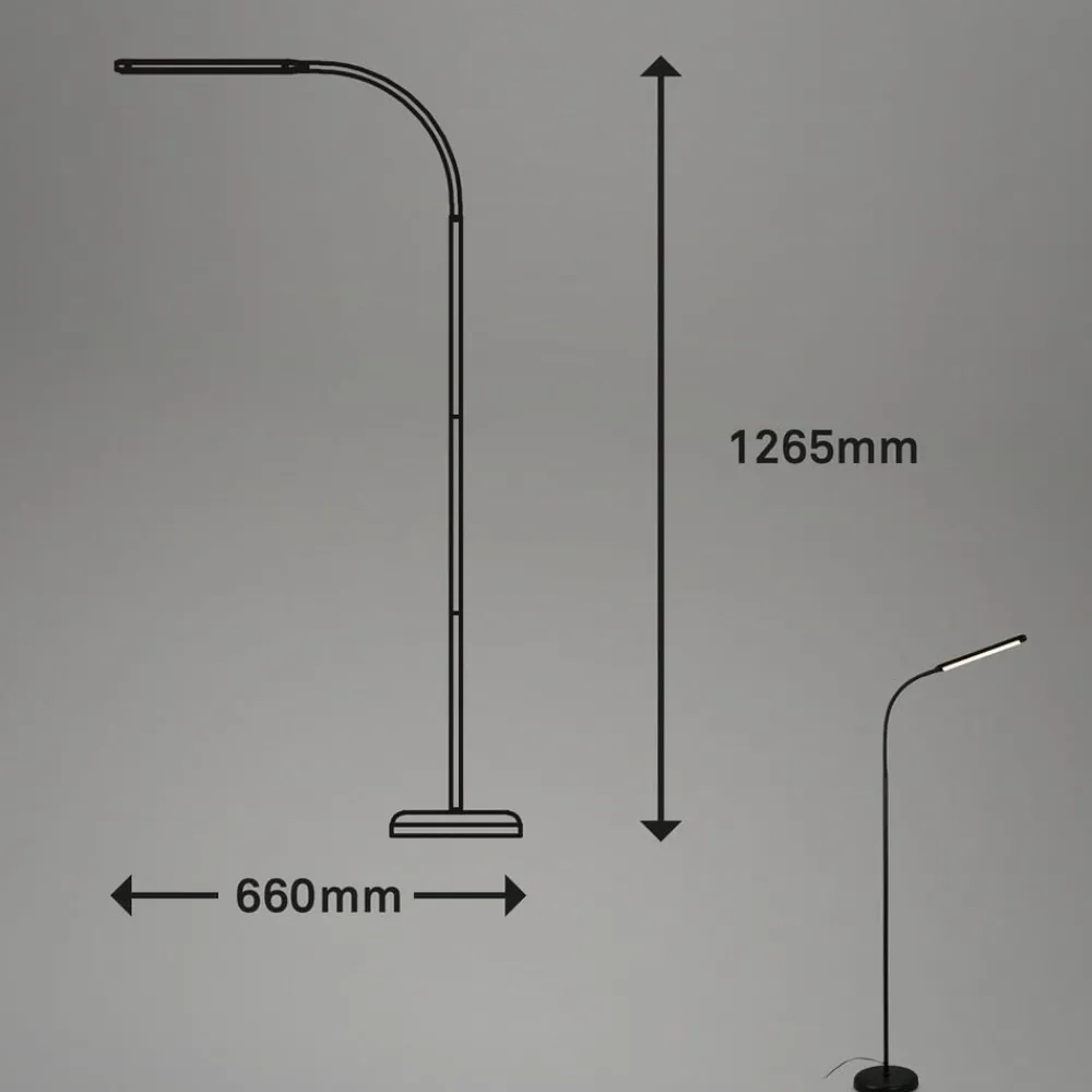Briloner Arbejdsrum/Kontor|Gulvlamper > Pivaz LED-gulvlampe justerbar berøringsdæmper sort