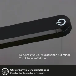 Briloner Arbejdsrum/Kontor|Gulvlamper > Pivaz LED-gulvlampe justerbar berøringsdæmper sort