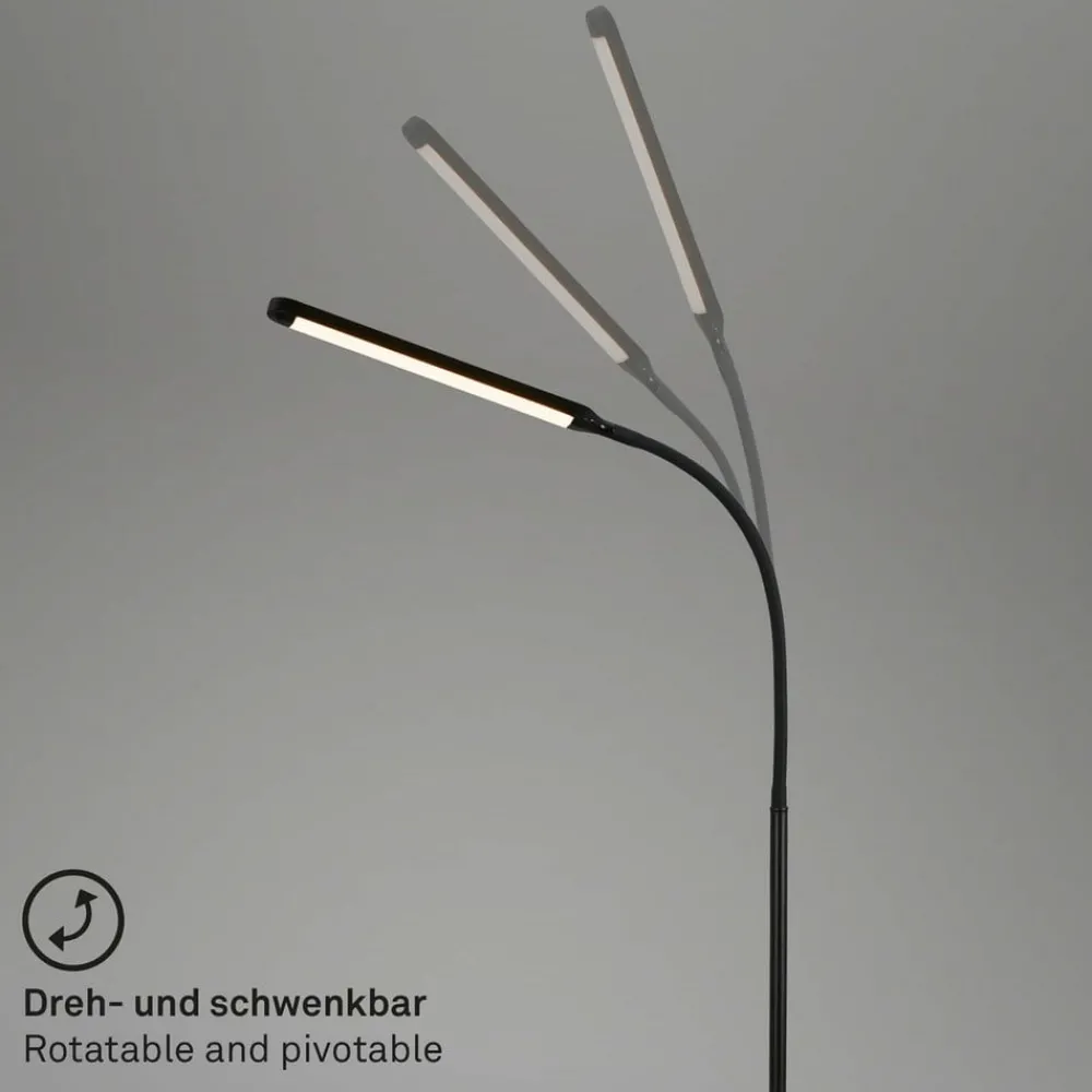 Briloner Arbejdsrum/Kontor|Gulvlamper > Pivaz LED-gulvlampe justerbar berøringsdæmper sort