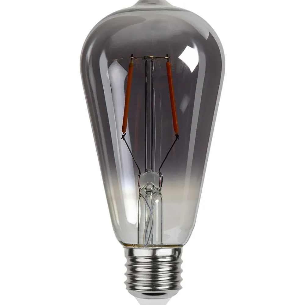 STAR TRADING Filament Pære|Led Pærer > Plain Smoke E27 ST64 LED-pære 1,8 W, 2.100 K 80 lm