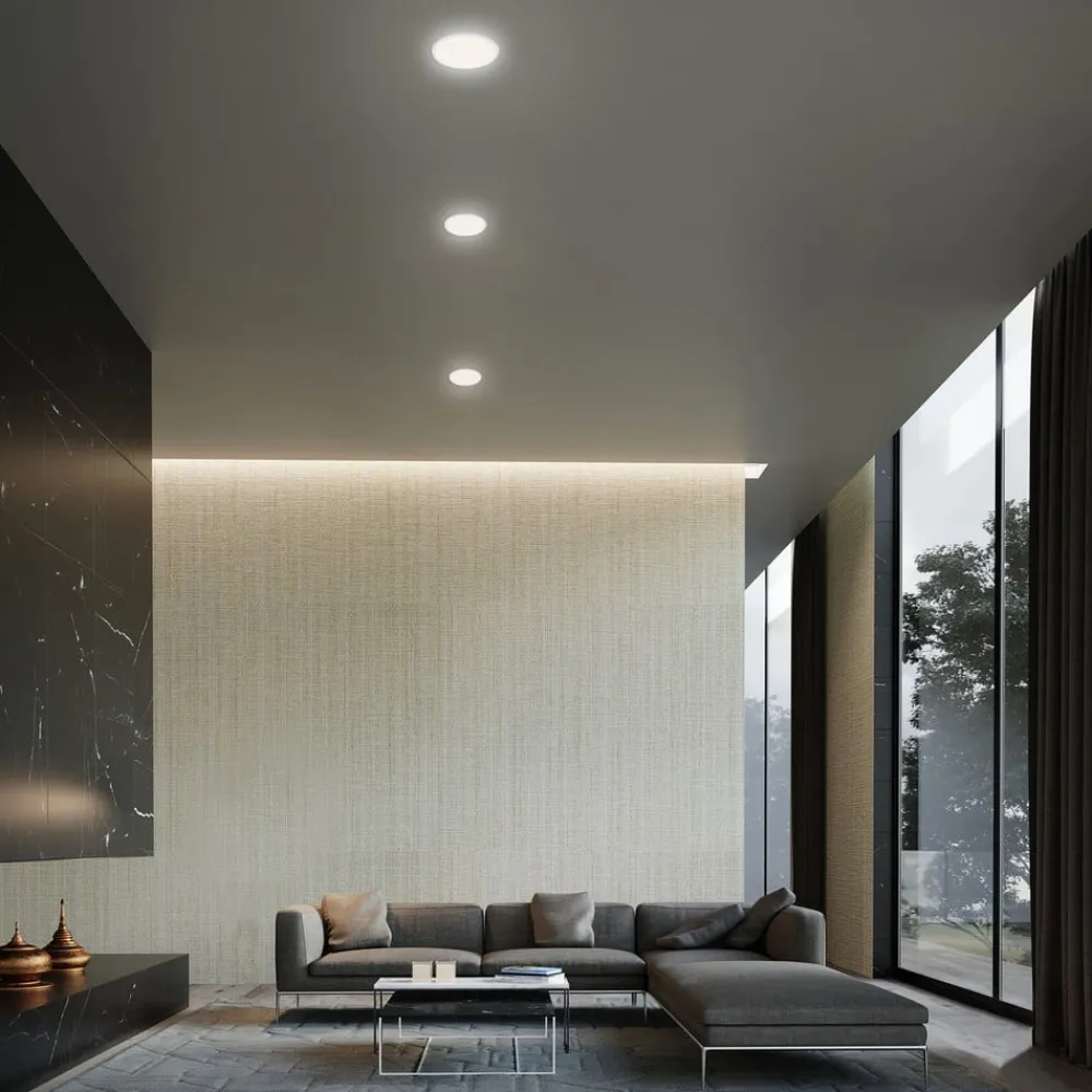 Briloner Loftlamper|Indbygningsspots > Plat LED-indbygningsspot, hvid, Ø 10 cm, 4.000K