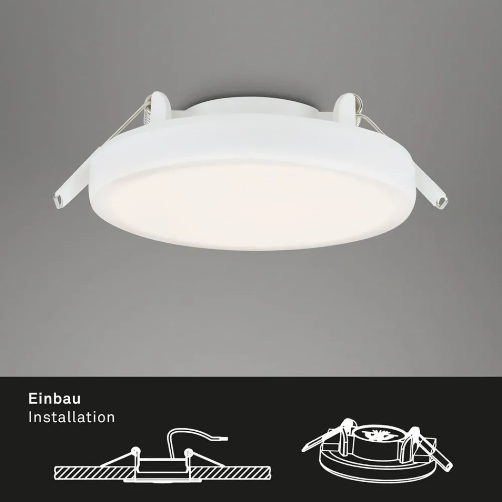 Briloner Loftlamper|Indbygningsspots > Plat LED-indbygningsspot, hvid, Ø 10 cm, 4.000K