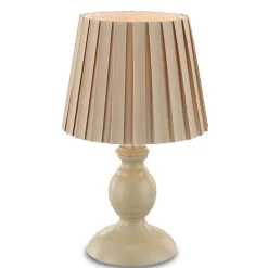 Globo Bordlamper > Plissébordlampe Jolanda, sandfarvet