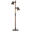 Brilliant Gulvlamper|Gulvlamper > Plow gulvlampe med 2 spot, sort/mørkt træ