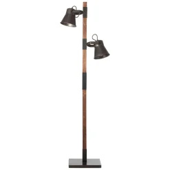 Brilliant Gulvlamper|Gulvlamper > Plow gulvlampe med 2 spot, sort/mørkt træ