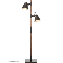 Brilliant Gulvlamper|Gulvlamper > Plow gulvlampe med 2 spot, sort/mørkt træ