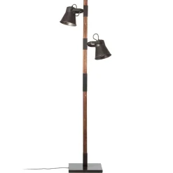 Brilliant Gulvlamper|Gulvlamper > Plow gulvlampe med 2 spot, sort/mørkt træ