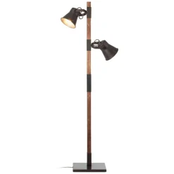Brilliant Gulvlamper|Gulvlamper > Plow gulvlampe med 2 spot, sort/mørkt træ