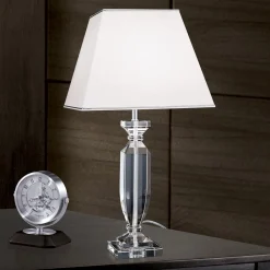 ORION Bordlamper > Pokal bordlampe med krystal, krom/hvid