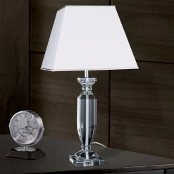 ORION Bordlamper > Pokal bordlampe med krystal, krom/hvid