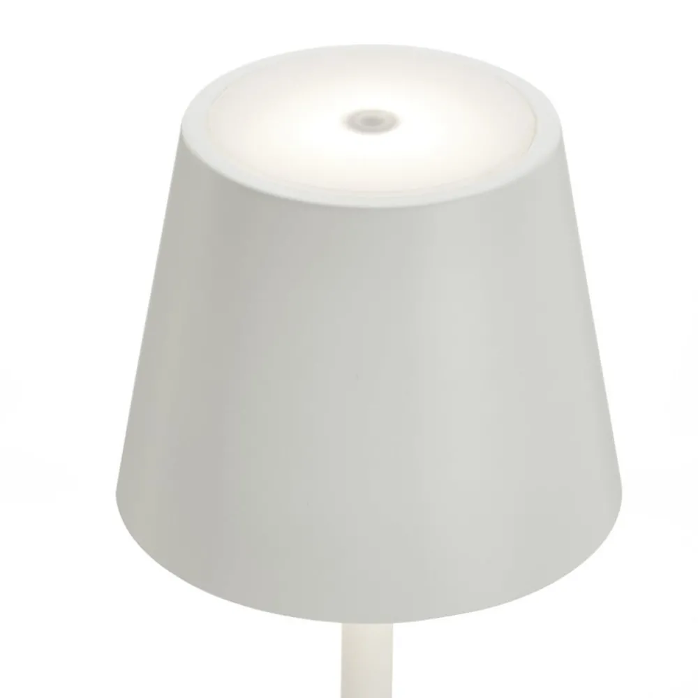 Udendørs Spot ^ Zafferano Poldina LED-lampe med jordspyd og batteri, hvid