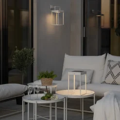 Konstsmide Terrassebelysning > Portofino LED-solcellelygte, væg/bord, hvid