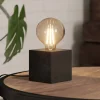 Bordlamper ^ EGLO Prestwick 2 bordlampe med træterning, sort