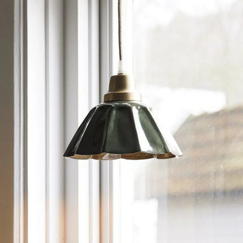 Pendellamper|Pendellamper ^ PR Home Hængelampe Ester, grøn, Ø 17 cm, jern, stik