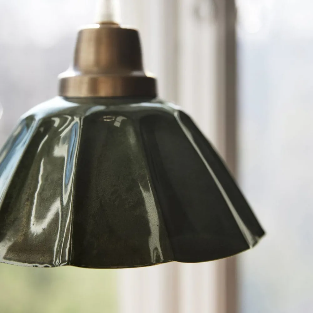 Pendellamper|Pendellamper ^ PR Home Hængelampe Ester, grøn, Ø 17 cm, jern, stik