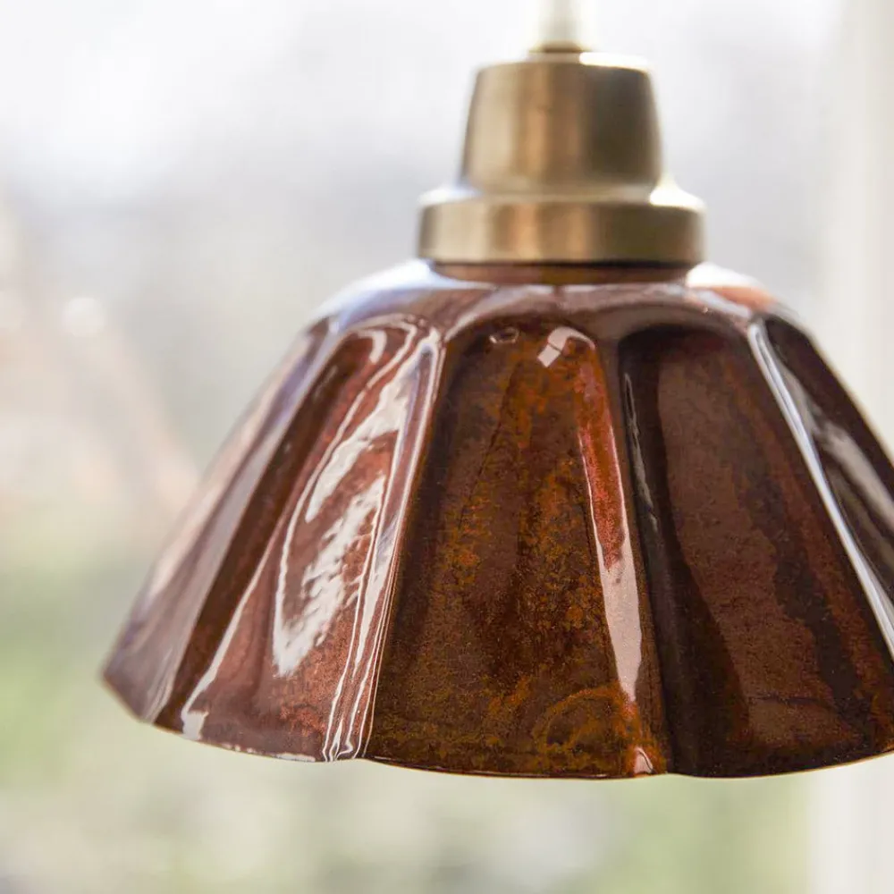 PR Home Pendellamper|Pendellamper > Hængelampe Ester, terracotta, Ø 17 cm, jernstik