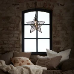 Julepynt|Vinduesdekoration ^ PR Home Regina dekostjerne metal med garn, beige