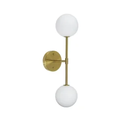 PR Home Væglamper|Væglamper > Sigma D væglampe, guld/opal, 2 lyskilder 49 cm glas