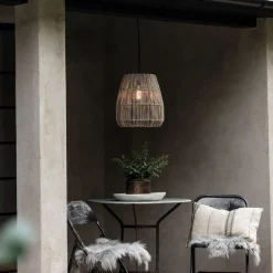 Udendørs Pendellamper ^ PR Home udendørs hængelampe Saigon, grå, Ø 38 cm, kabel 2,5 m