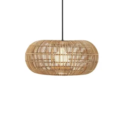 Udendørs Pendellamper ^ PR Home Zuri udendørs pendel, Ø 51 cm, rattan, stikprop
