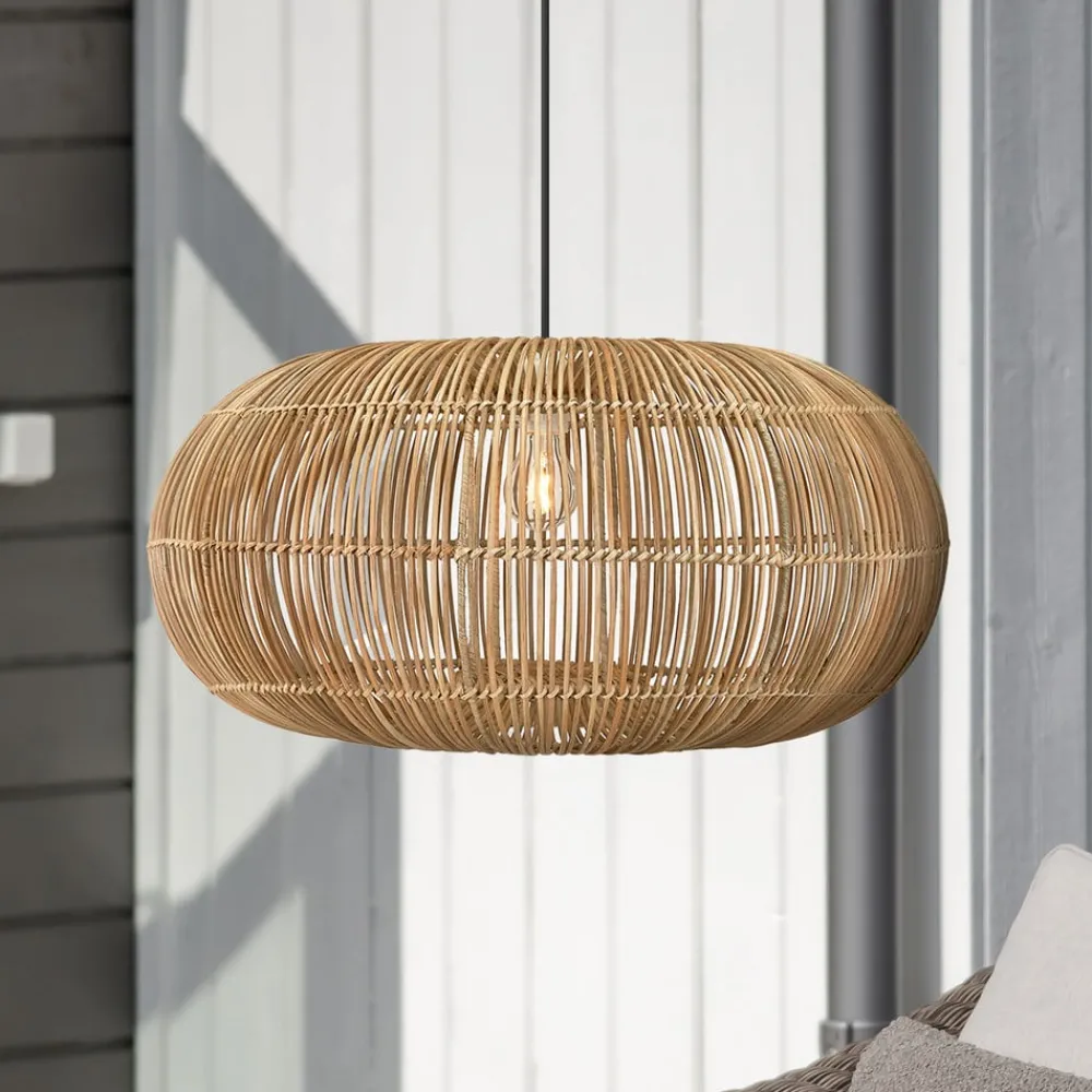 PR Home Udendørs Pendellamper > Zuri udendørs pendel, rattan, Ø 61 cm, stikprop