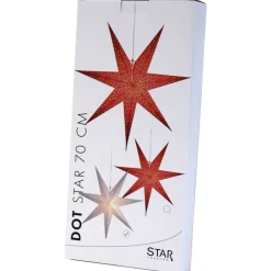 Dekorationsbelysning|Julepynt ^ STAR TRADING Prikket papirstjerne med hulmønster, hvid Ø 70 cm