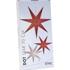 Dekorationsbelysning|Julepynt ^ STAR TRADING Prikket papirstjerne med hulmønster, hvid Ø 70 cm