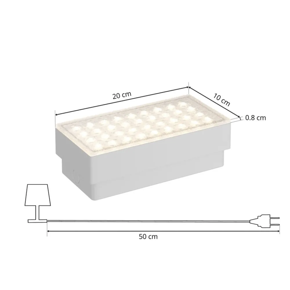 PRIOS Nedgravet Udebelysning|Udendørs Spot > Ewgenie LED-nedgravningslampe, 20 x 10 cm