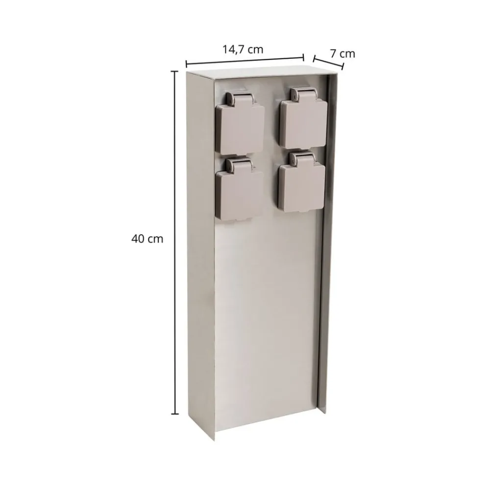 Stikkontaktsøjler ^ PRIOS Foranda energisøjle, 4 stk., stål, 40 cm