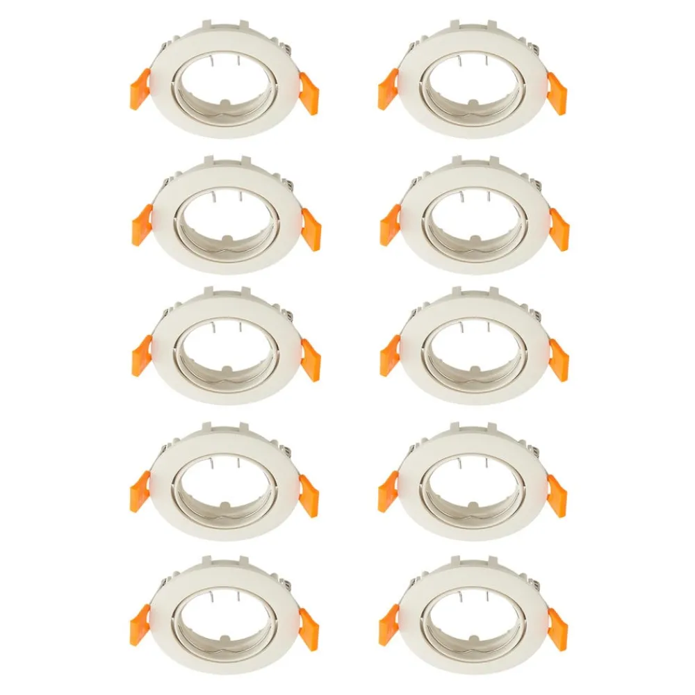 PRIOS Loftlamper|Indbygningsspots > forsænket loftlampe Fibur, beige, zink, Ø 8,2 cm, 10 stk