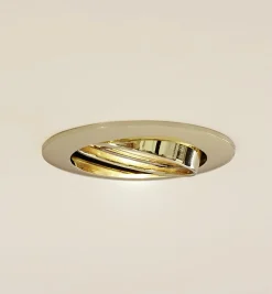 Loftlamper|Indbygningsspots ^ PRIOS forsænket loftlampe Fibur, guld, aluminium, Ø 8,2 cm