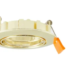 Loftlamper|Indbygningsspots ^ PRIOS forsænket loftlampe Fibur, guld, aluminium, Ø 8,2 cm